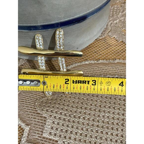 VTG 80s Park Lane Gold Tone Hashtag w/ Rhinestones Large Statement Brooch 2.75" - Picture 3 of 5